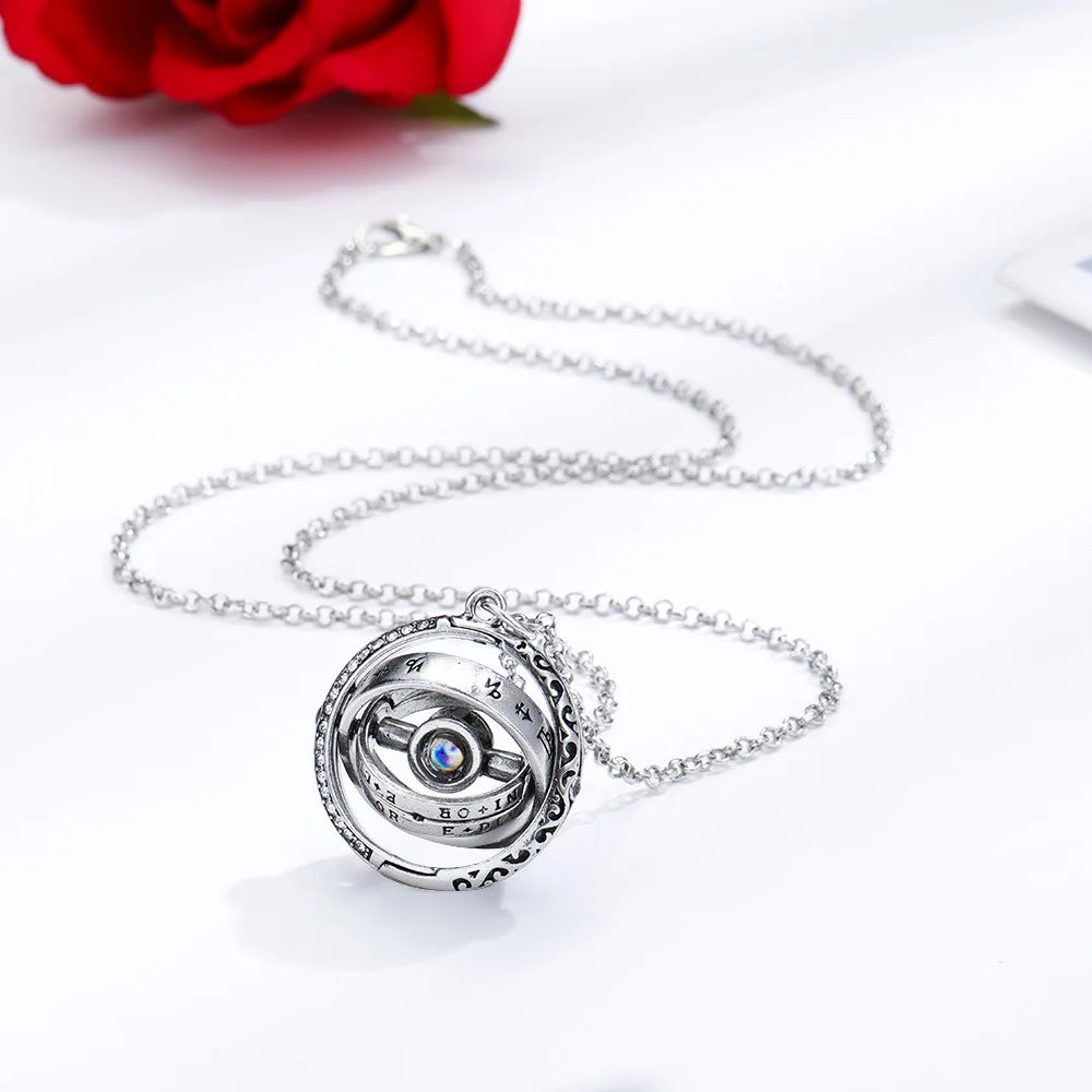 Astronomical Ball Projection Necklace 100 Language I Love You