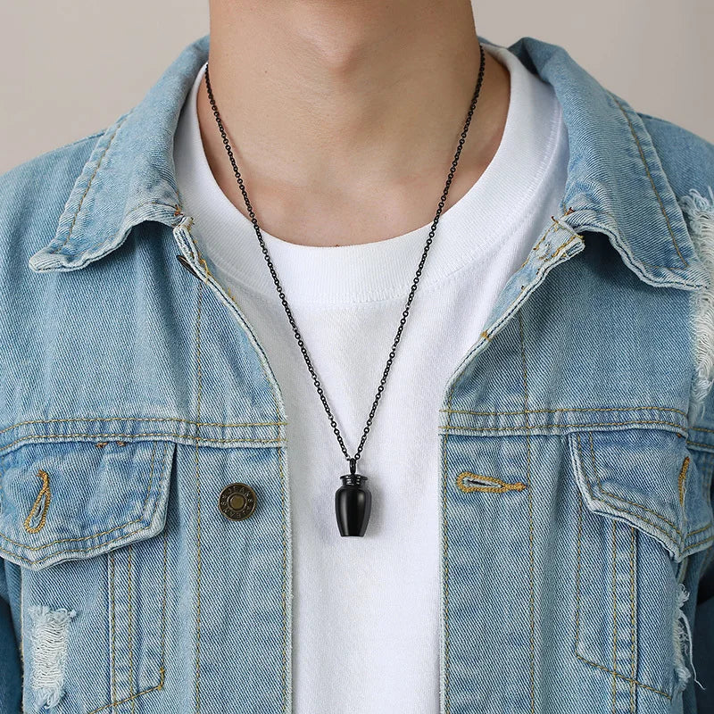 Stylish Perfume Holder Ashes Cremation Urn Punk Rock Necklace