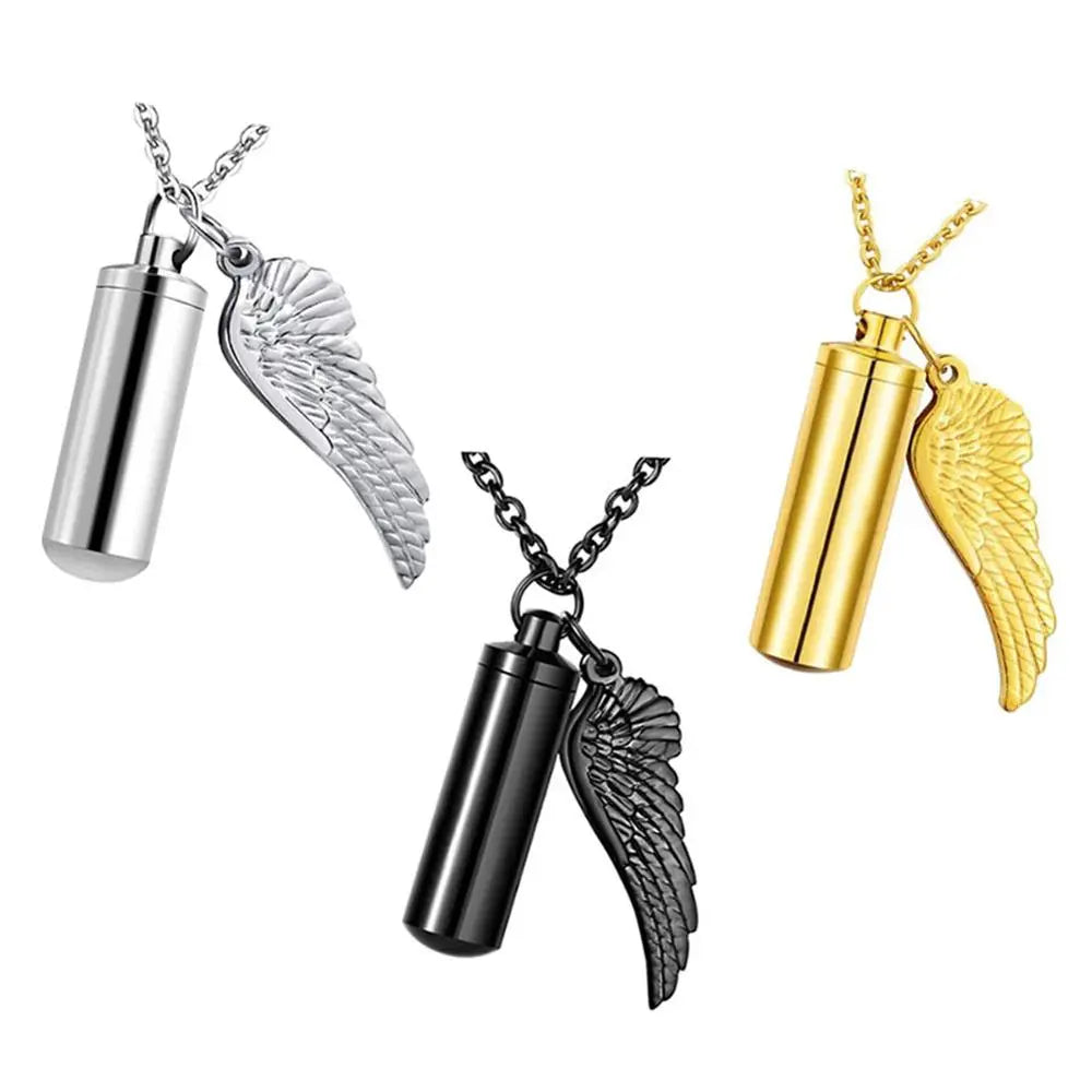 angel wings ashes urn pendant Necklace for Ashes Memorial