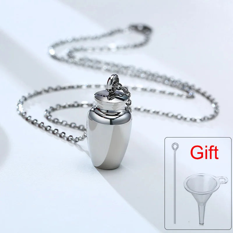 Stylish Perfume Holder Ashes Cremation Urn Punk Rock Necklace