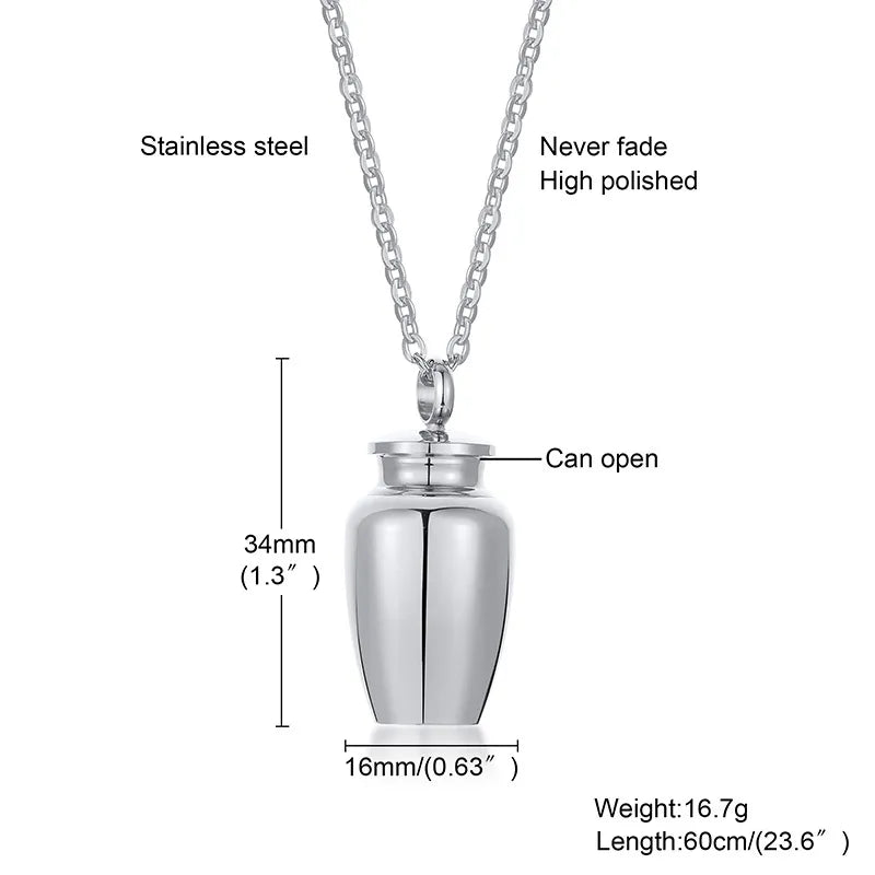 Stylish Perfume Holder Ashes Cremation Urn Punk Rock Necklace