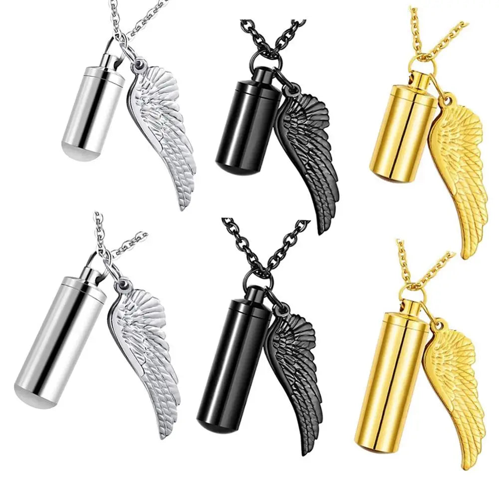 angel wings ashes urn pendant Necklace for Ashes Memorial