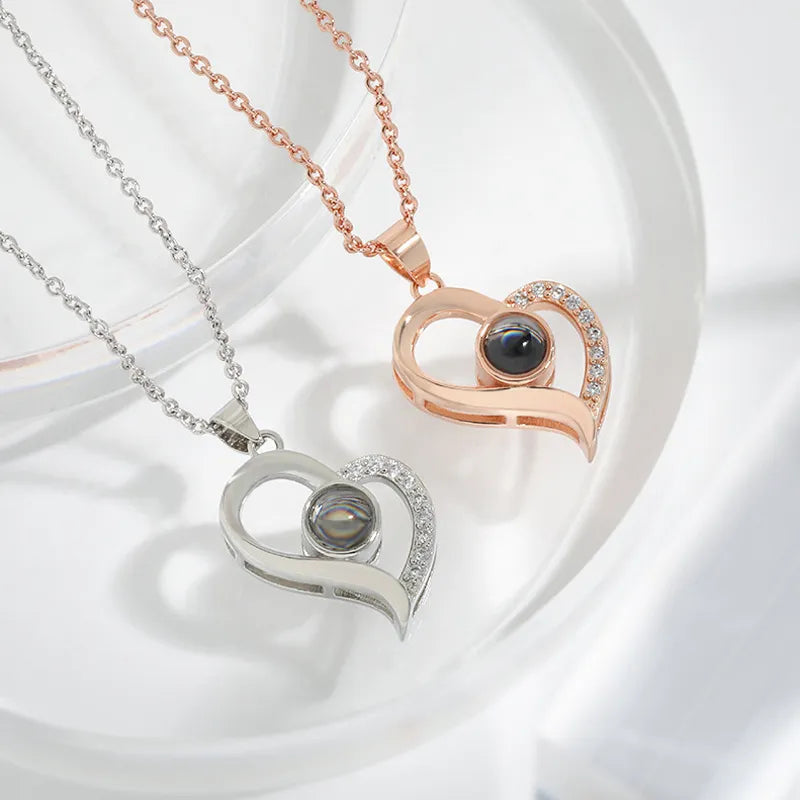 Necklace Set With Rose Gift Box 100 Languages I Love You