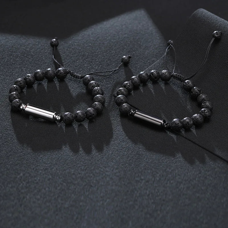 Casual Lava Stone Beads Urn Bracelets for Ashes