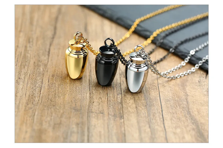 Stylish Perfume Holder Ashes Cremation Urn Punk Rock Necklace