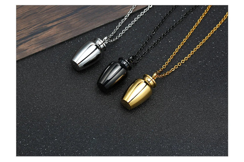 Stylish Perfume Holder Ashes Cremation Urn Punk Rock Necklace