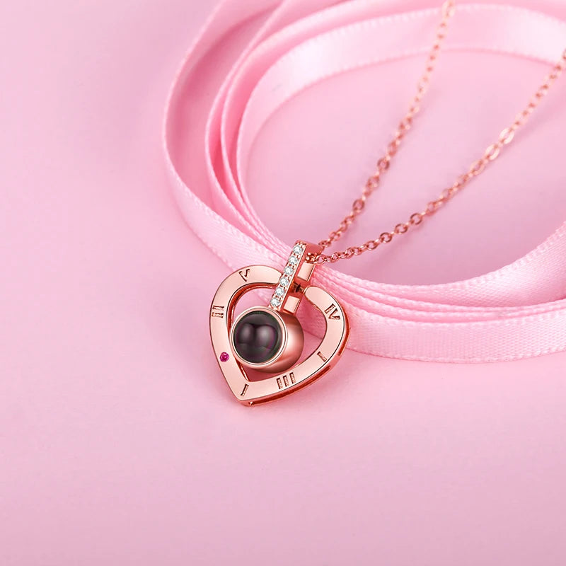 Necklace Set With Rose Gift Box 100 Languages I Love You