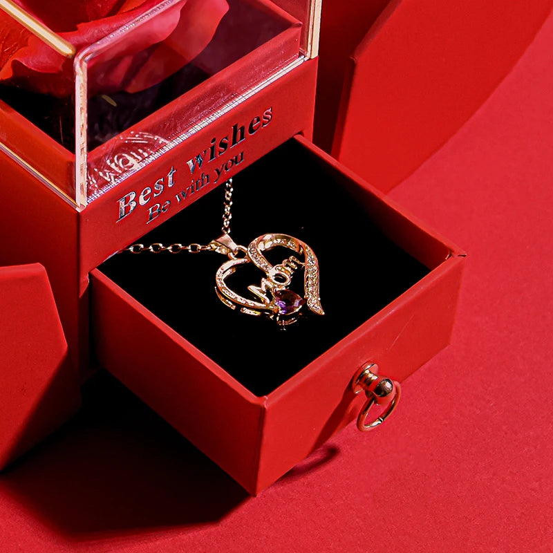 Mother's Day Necklace  Gifts Forever Rose Gift Box Jewelry