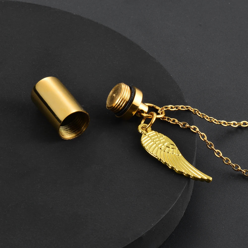 angel wings ashes urn pendant Necklace for Ashes Memorial