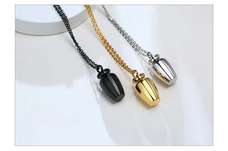 Stylish Perfume Holder Ashes Cremation Urn Punk Rock Necklace