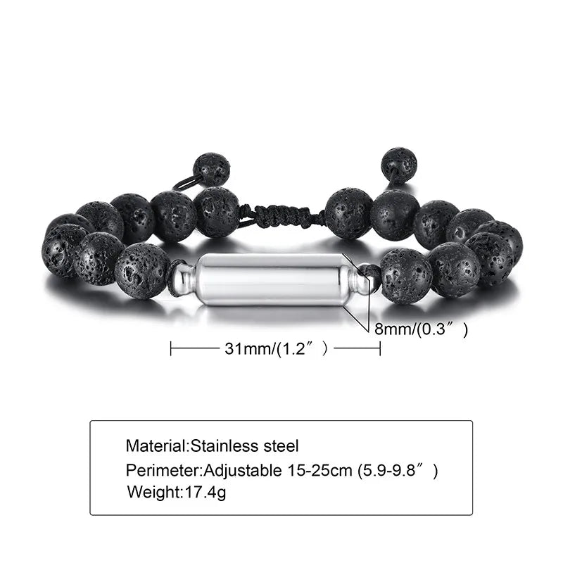 Casual Lava Stone Beads Urn Bracelets for Ashes