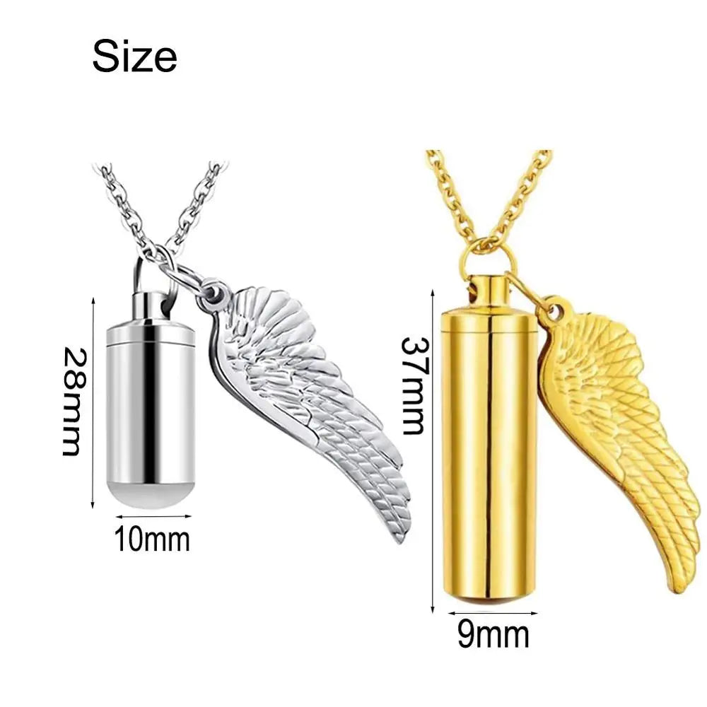 angel wings ashes urn pendant Necklace for Ashes Memorial
