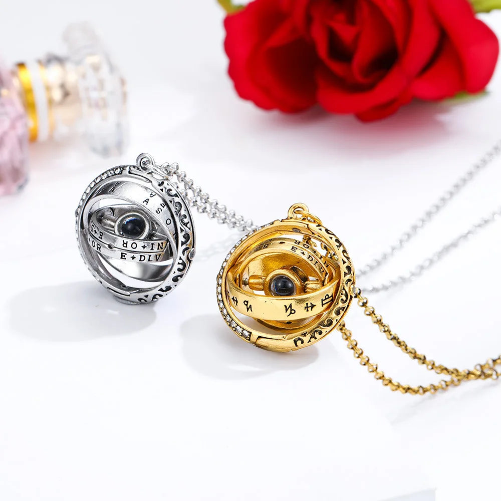 Astronomical Ball Projection Necklace 100 Language I Love You