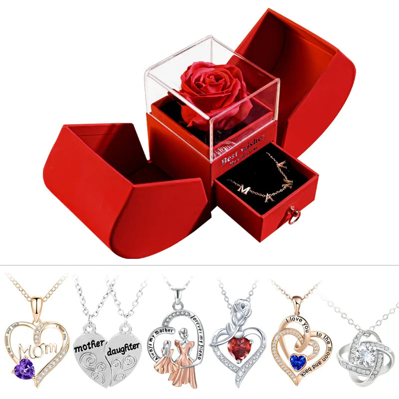 Forever Rose Gift Box Mother's Day Necklace Jewelry Gifts